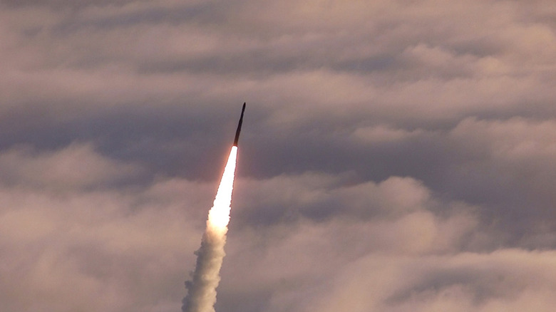 A Ground-Based Midcourse Defense Missile launches from Vandenberg Air Force base.