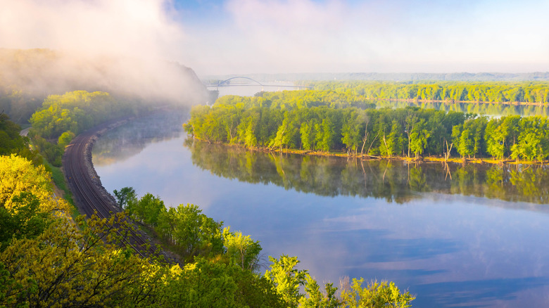 A panorama of the Mississippi River
