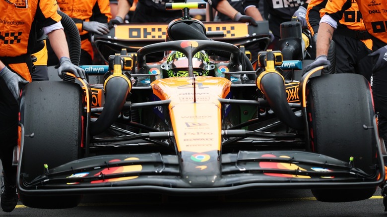 Lando Norris in McLaren F1 car on starting grid