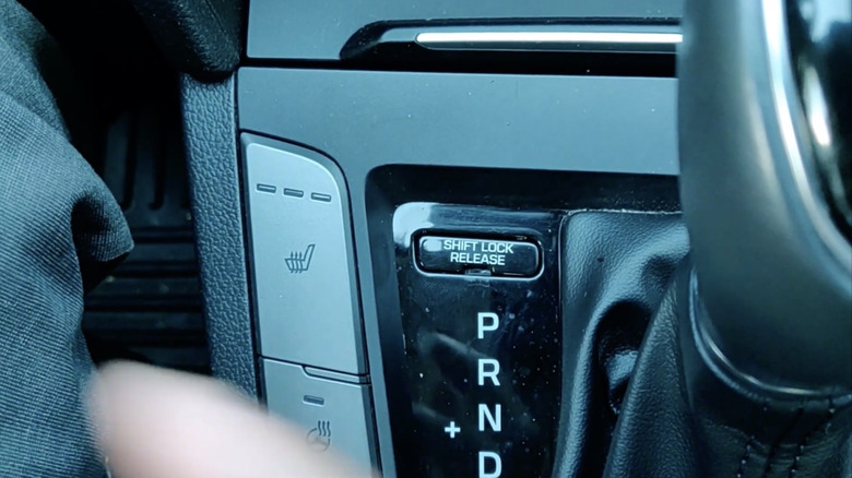 a shift lock release button on the Hyundai Elantra