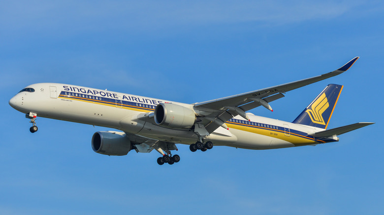 Airbus A350-900 ULR take off from airport