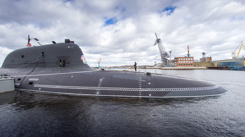 Russian submarine docked