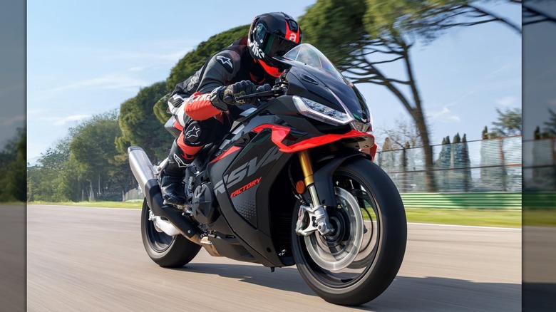 Aprilia RSV4 on a racetrack