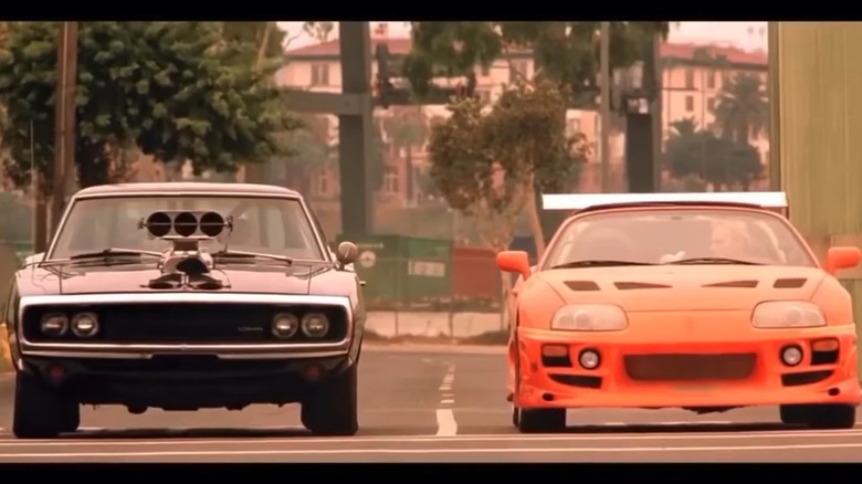A drag racing scene from The Fast & The Furious