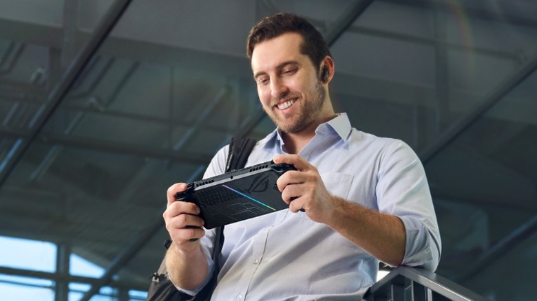 Person gaming on the ROG Xbox Ally X