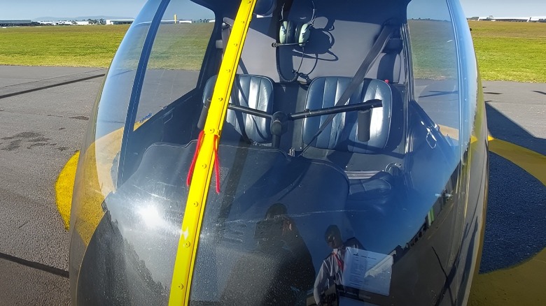 Yaw string on the front of a helicopter