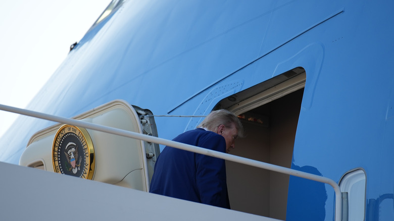 President Trump boarding the Air Force One