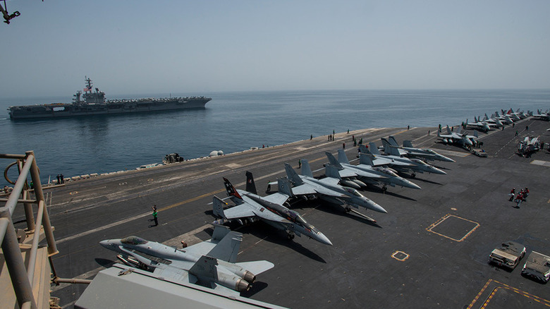 Super Hornets on Navy ship