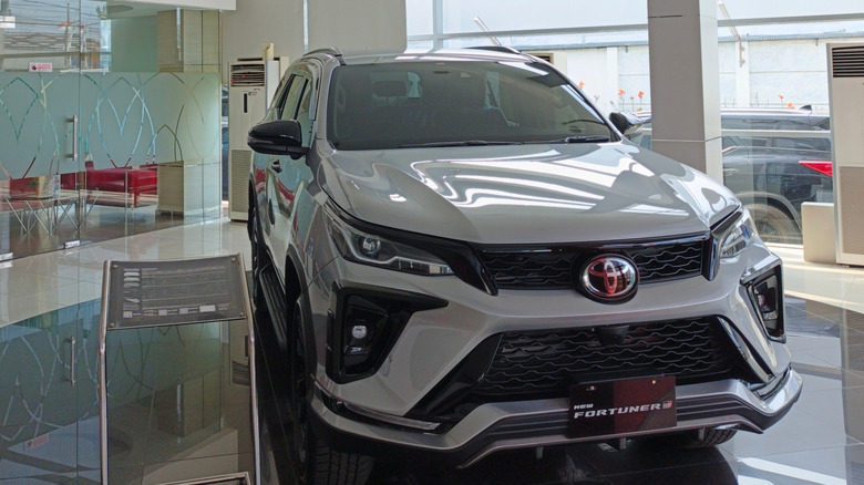 New Toyota Fortuner on display at dealership