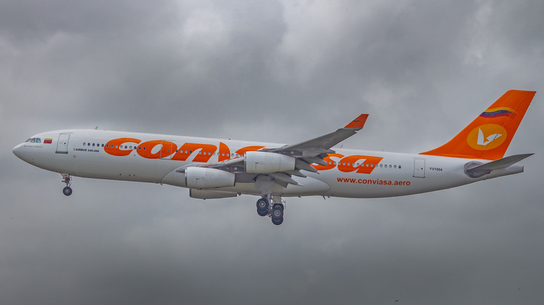A340-200 flying