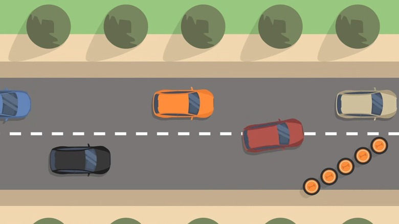 An illustration of how zipper merging should work