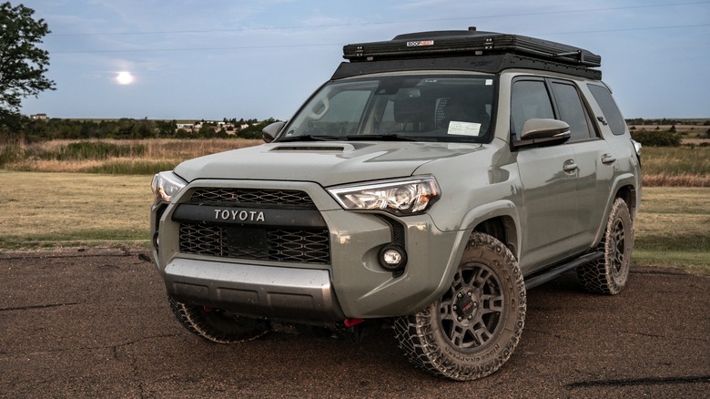 A green off-road-oriented Toyota 4Runner parked