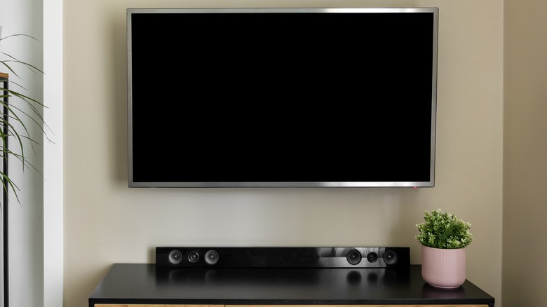A TV and soundbar