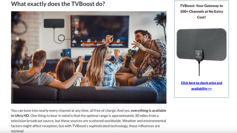 TVBoost website screenshot