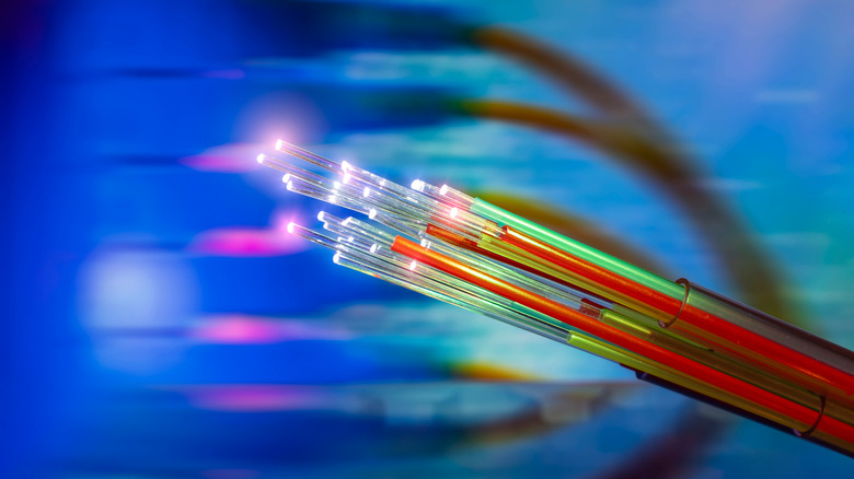Fiber optics network cables for fast internet