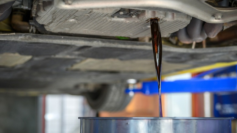 Close up of a transmission oil drain