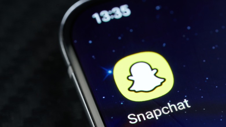 Snapchat app icon on smartphone