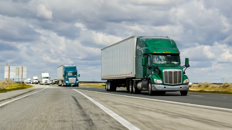 Semi trucks on the highway