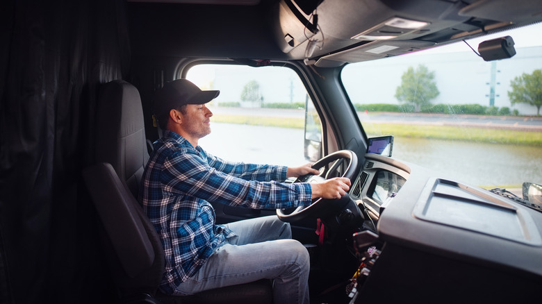 New driver operating a semi truck
