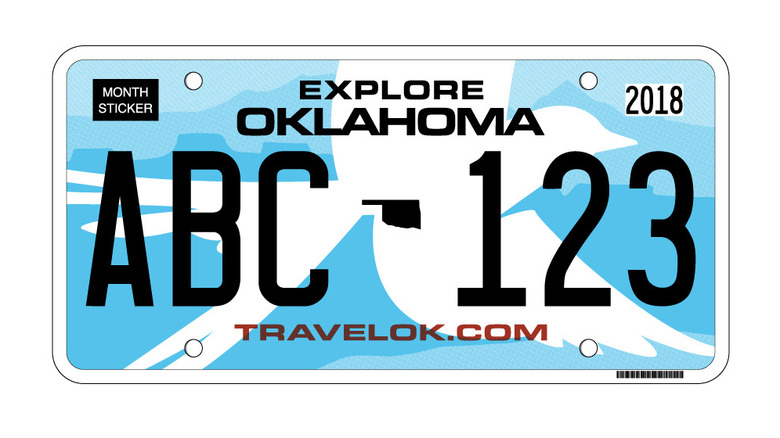 template for Oklahoma license plate from 2017-2024
