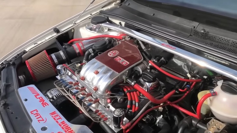 Engine bay of the "Fast and the Furious" Jetta