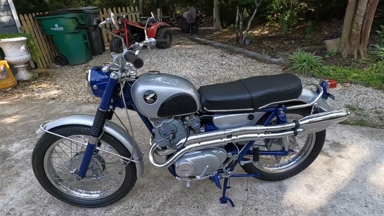 1965 Honda CL 305 Scrambler In Silver And Blue