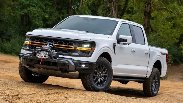 Ford F-150 Tremor parked off-road with trees in the background