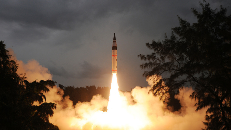 India Agni-V launching in a forest