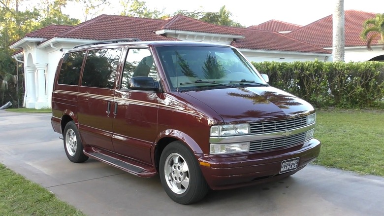 A Chevrolet Astro Van in burgundy