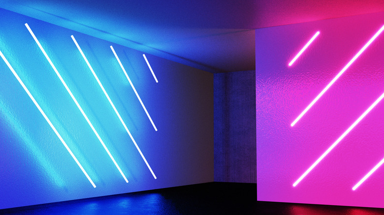 Arty LED lighting in a room