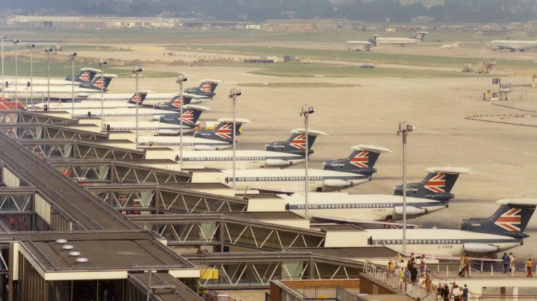 Tridents lined up at Heathrow Airport