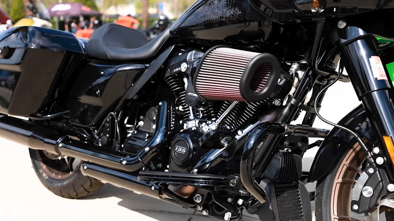135ci Milwaukee 8 engine on a Harley-Davidson Road Glide bike