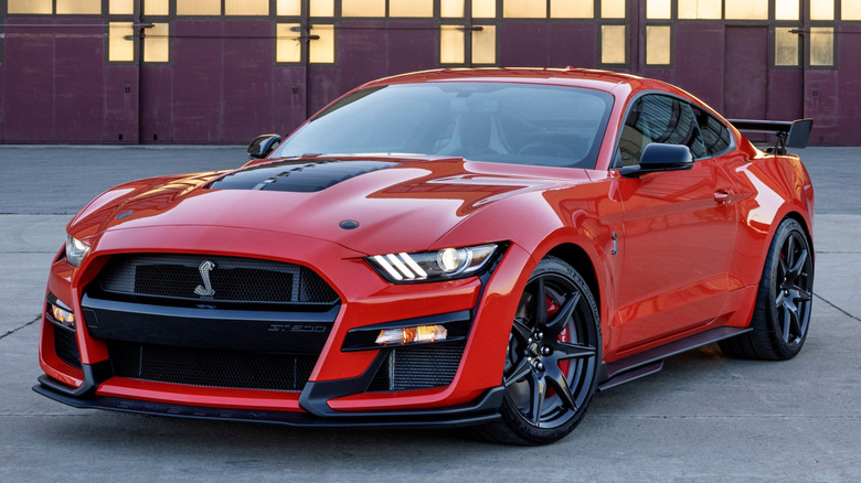 Red 2022 Ford Mustang Shelby GT500 parked