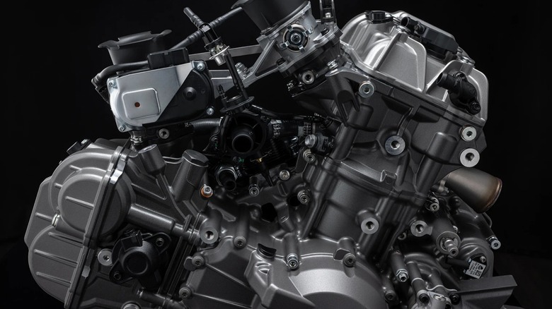 Close up of Ducati L-Twin
