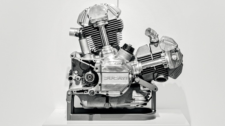 Ducati L-Twin on stand