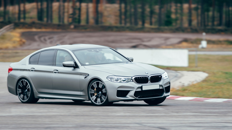 BMW M5 on  a track