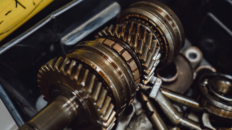 Gears inside car parts