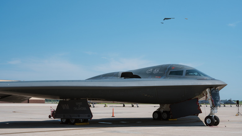 B-2 Spirit bomber on runway