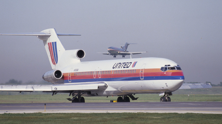 Boeing 727 taxing down the runway