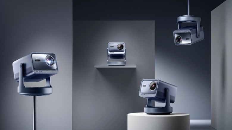 Hisense C2 Ultra projectors in multiple poses