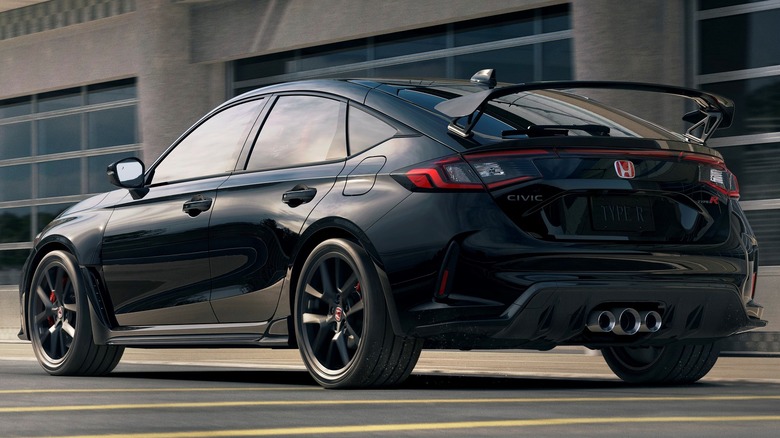 Black 2023 Honda Civic Type R rear view