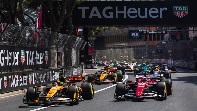 F1 cars racing at Monaco