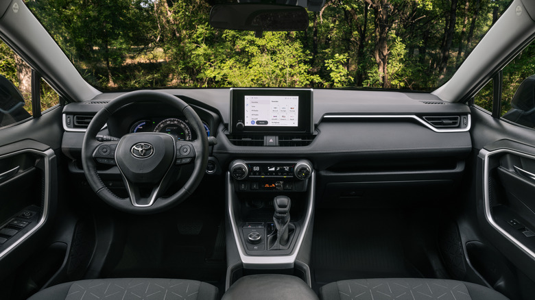 Interior of the 2025 Toyota RAV4 Hybrid Woodland Edition