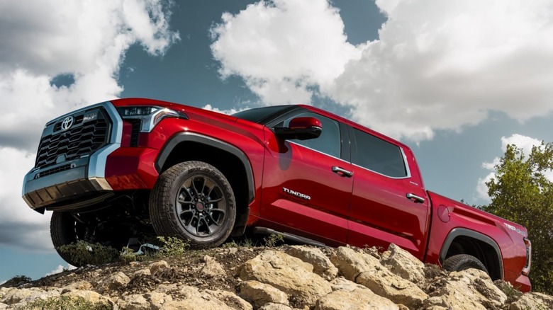 2024 Toyota Tundra climbing rocks