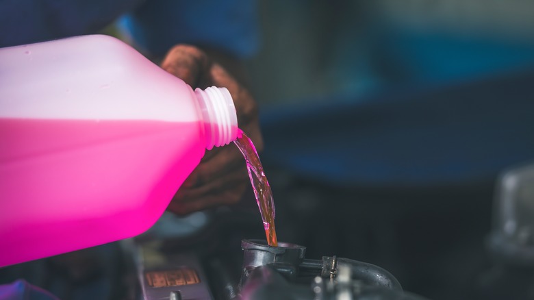 pink car coolant