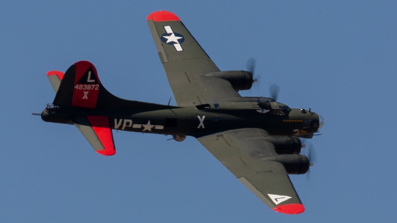 A B-17 Flying Fortress flying at the Dyess AFB Air Show 2018