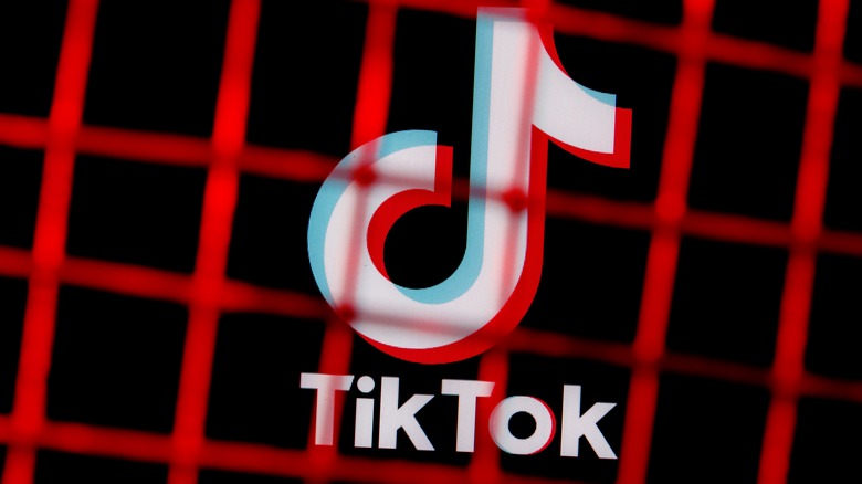Tiktok logo behind fence