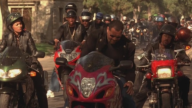 Smoke on his 1999 Suzuki Hayabusa.