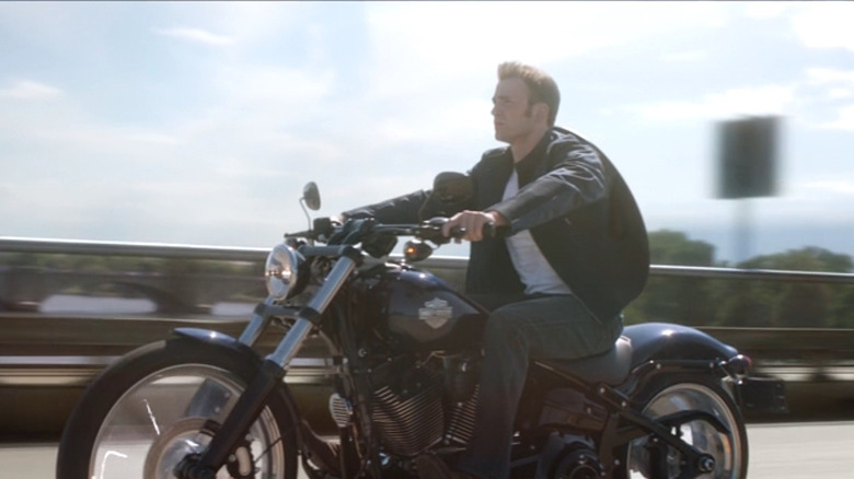 captain america in bike