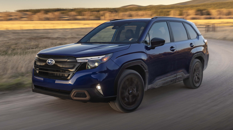 Subaru Forester cornering at speed